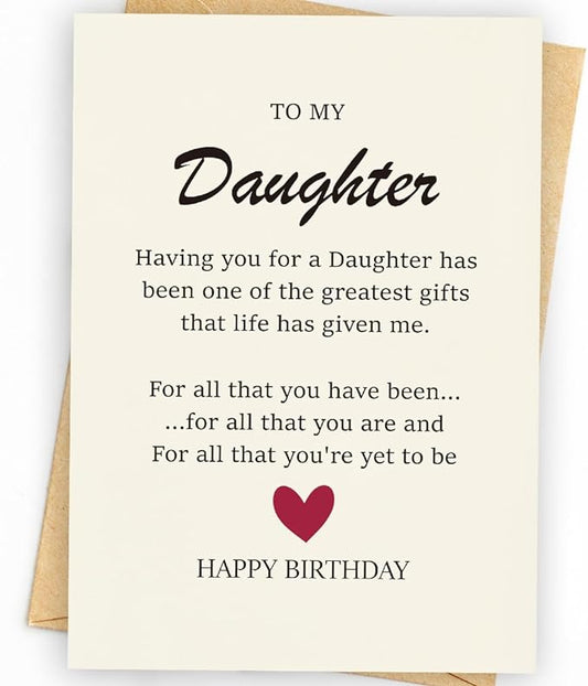 Daughter's Birthday Card - Happy Gift for Her