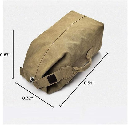 Military Duffel Bag Top Load Double Strap Canvas Backpack Army Travel (upgrade khaki big)