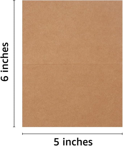 50 Pack Blank Cards Folded Cardstock Thank You Blank Greeting Cards for Invitations, Wedding, Greeting Cards, All Occasion DIY (Brown, 3x5)