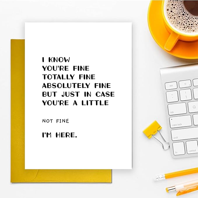 Funny Encouragement Cards for Women Men, Humor Thinking of You Gift For Boyfriend Girlfriend, Get Well Fell Better Support Sympathy Card Gift for Friend Him Her