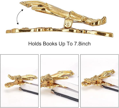 Lady's Hand Shaped Book Clip Vintage Gold Metal Bookholder Paper Page Holder Clip 3D Bookmarks Junk Journal Clip Traveler Scrapbook Kit Document Clip Stationery for Students Workbook