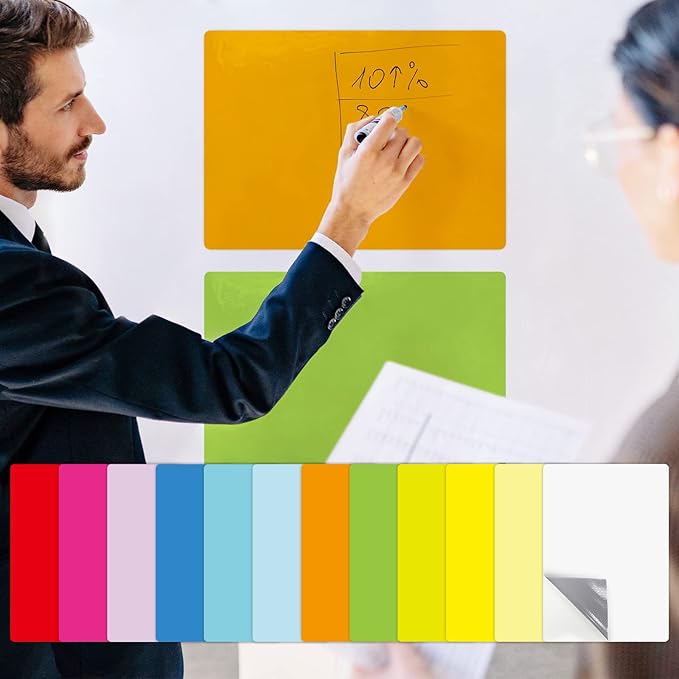 Dry Erase Board Sticker-Whiteboard Stickers-8.3''x11.7'' Washable+Removable Dry Erase Sheets-Reusable Dry Erase Paper-Dry Erase Sticker for Wall/Desk/Fridge/Office/Classroom(12 PCS)