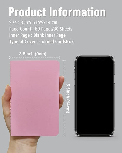 Gwybkq Small Blank Notepads Bulk 120Pcs Unlined Journals Mini Sketchbooks Pocket Notebooks for Kids Drawing, Gifts for Students and Teacher 3.5 x 5.5 Inches, 30 Sheets/60 Pages