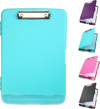 Clipboard with Storage, Large Capacity Nursing Clipboards with Low Profile Clip, Heavy Duty Plastic Storage Clipboard with Pen Holder, Side-Opening, Multifunctional Clipboard Case for Writing