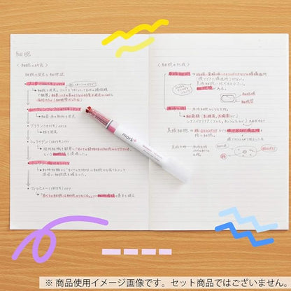 KOKUYO 2-Tone Pastel Highlighter 5 Colors Set. Mark+ Two Colors Dual Tips Markers, Quick Dry Similar Shades Tip 5 Pack of Pink, Blue, Green, Purple, Yellow. Japan Import (PM-MT100-5S).