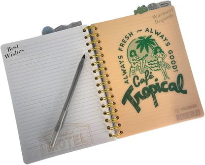 Innovative Designs Schitt’s Creek Tab Journal Notebook - Rose Apothecary, Spiral Bound, 144 Lined Pages, 8 x 7 inches