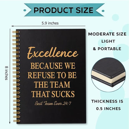Excellence 160 Blank Pages Spiral Notebook, Employee Appreciation Gifts, Teamwork Gifts for Staff, Team Gifts for Coworkers, Leadership Gifts Team Member Gifts for Colleagues
