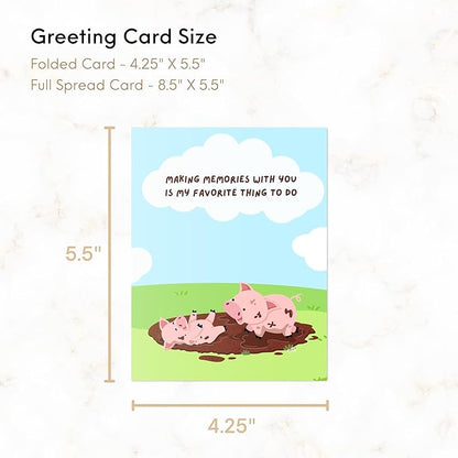 Cute Valentines Day Card, Vday Anniversary Birthday Card for Her Him / Girlfriend Wife / Husband Boyfriend, Friendship Thank You Kawaii Greeting Card (Making memories with you, is my favorite thing to