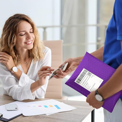 UCGOU Bubble Mailers 8.5x12 Inch Purple 25 Pack Usable Size 8.5x11 Poly Padded Envelopes #2 Medium Mailing Opaque Packaging Postal Self Seal Waterproof Boutique Shipping Bags for Clothes Makeup