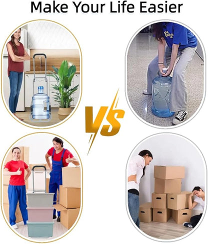 Folding Hand Truck, 165lbs Load Luggage Cart with Silent Wheel, Light Weight Portable Folding Dolly Multi-fuctional Foldable Hand Cart Heavy Duty Utility Cart for Home Office & Travel Use