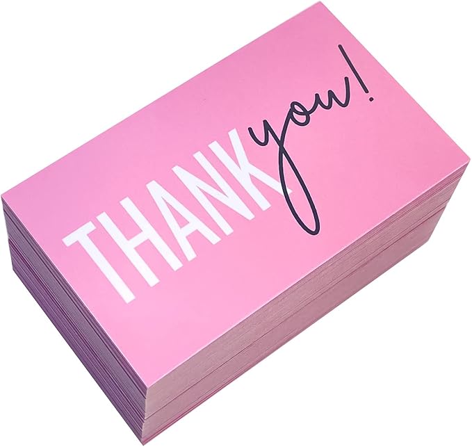 RXBC2011 Thank You for your support Cards Handwritten Lettering Design Thank you small business Card 2x3.5 Inch Pack of 100