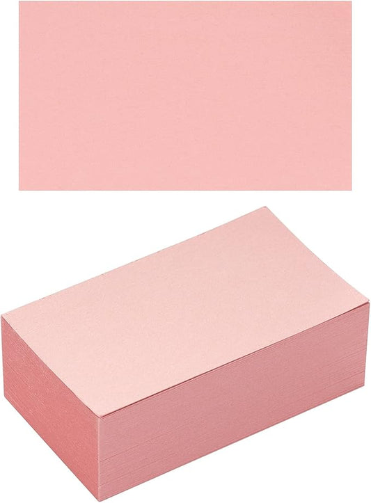 100 Pack Thick Paper Cardstock Blank Heavy Cards Stock for Invitations, Greeting Cards Making, Postcards, Photos, 250GSM Thick Paper (Pink, 2x3.5 inches)