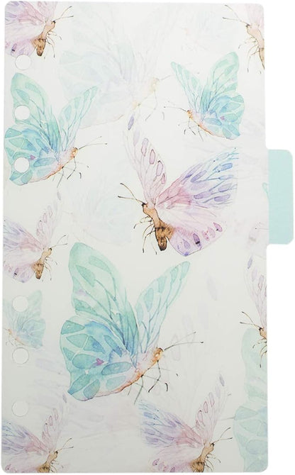 Plastic Binder Index Dividers, 6-Tab, Assorted Designs, Match for Standard A6 Size 6-Ring Planners