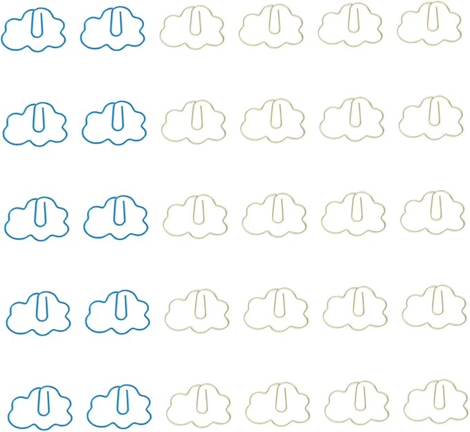 NUOBESTY 90 Pcs Paper Clip Kids Birthday Bag Filler Cloud Shaped Bookmark Small Binder Clips Note Clips Paper Clamps Students Desk Accessories Overmolding Plastic Note Folder Office