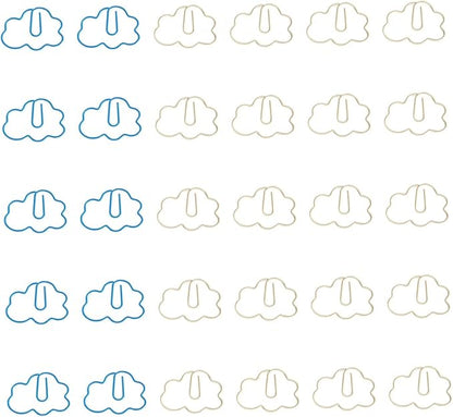 NUOBESTY 90 Pcs Paper Clip Kids Birthday Bag Filler Cloud Shaped Bookmark Small Binder Clips Note Clips Paper Clamps Students Desk Accessories Overmolding Plastic Note Folder Office