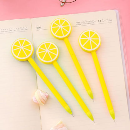 YYaaloa 30pcs Lemon Pens Cute Gel Ink Pens 0.5mm Black Ink Novelty Pens for Child, Women Coworkers Office School Home Wedding Bridal Shower Gifts Party Supplies (Cute Lemon 30pcs)