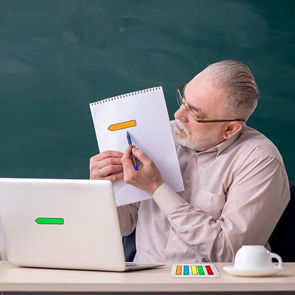 Teling 4000 Pcs Arrow Flags Arrow Tabs Flags Sign Here Tabs Arrow Stickers 5 Colors Sticky Flags Arrow Sticky Notes with Dispenser Easy to Post for Notary Books Paper