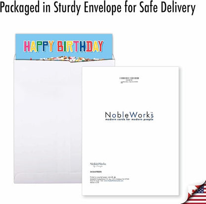 The Best Card Company - 1 Large Birthday Card with Envelope (8.5 x 11 Inch) - Fun Celebration Card for Birthdays - Rainbow Cakes J6565FBDG
