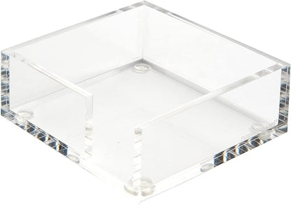 russell+hazel Acrylic Sticky Notes Bloc Tray, Home and Work Office Organization, 4” W x 4” L x 1.5” H, 1 Count