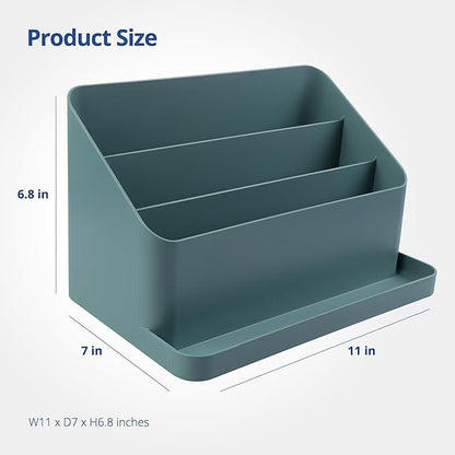 BLUE GINKGO Desk Organizer – Korean-Made Office Storage for Pens, Notes, Mail, and Supplies (Green)
