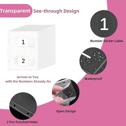 HIPPITO 7.9''x7.9'' Mini 100 Envelopes Money Saving Binder, Storage Saving Budget Book for 100 Envelopes Money Saving Challenge Kit, Gift as a Challenge Book for Lovers to Save $5,050