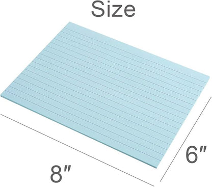Vanpad Lined Sticky Notes 6X8 in Pastel Ruled Post Stickies Super Sticking Power Memo Pads Strong Adhesive, 5 Pads/Pack, 28 Sheets/pad
