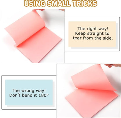 Sticky Notes 8x6 inch Bright Colors Self-Stick Pads 8 Pads/Pack 35 Sheets/Pad Total 280 Sheets