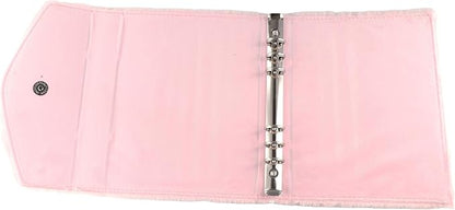 Leadigol Kpop Photocard Binder,Plush Binder Cover,A5 Refillable 6 Ring Budget Binder, Mini Notebook Binder Cover,Journal Notebook Planner Binders