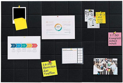 Large Cork Board Felt Board Tiles for Walls with 30 Push Pins, 11.8"x11.8" Pack of 6 Pin Board Notice Boards for Home Office Kitchen, Bulletin Board Wall Tiles for Photos Memos