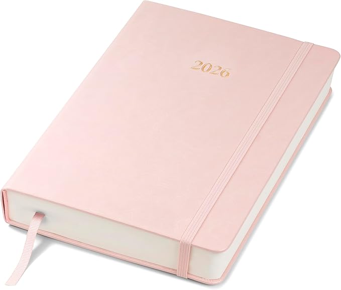 Wykeham's Executive 2026 Daily Journal Planner – US Public Holidays & Format – Customization Available (Rose, 8.5"×5.5")