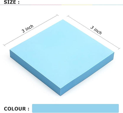 Sticky Notes 3x3 Self-Stick Notes Bright Colors Sticky Notes 4 Pads 100 Sheets/Pad (Light Blue)