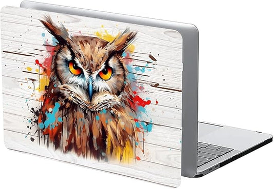 Compatible with 15.4 Inch MacBook Pro A1707/A1990, Funny Colorful Owl Hard Plastic Shell Cover Case