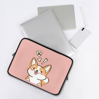 Cute Corgi Laptop Sleeve for Women Girls 15 inch Laptop Protector with Multiple Uses Computer Carrying Case PinkTablet Bag Lap Top Case Men Laptop Protector