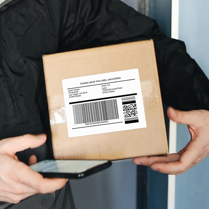 600 6 Per Sheet Label Address Labels 3-1/3" x 4" Self Adhesive Sheets Shipping Labels Easy Peel & Feed White Stickers for Laser & Inkjet Printers (100 Sheets, 600 Labels)