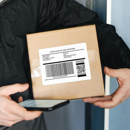 600 6 Per Sheet Label Address Labels 3-1/3" x 4" Self Adhesive Sheets Shipping Labels Easy Peel & Feed White Stickers for Laser & Inkjet Printers (100 Sheets, 600 Labels)