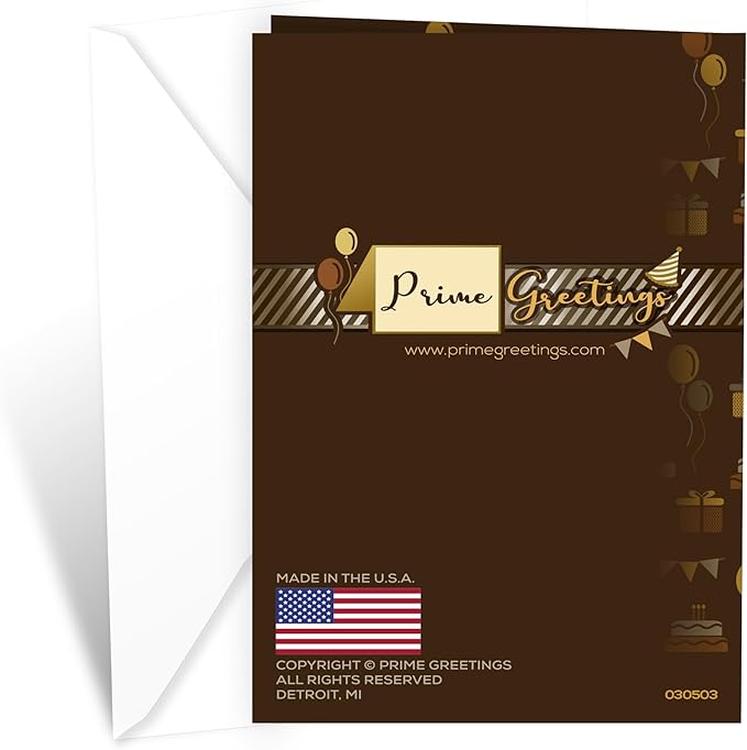 Prime Greetings Birthday Card Brother, Made in America, Eco-Friendly, Thick Card Stock with Premium Envelope 5in x 7.75in, Packaged in Protective Mailer