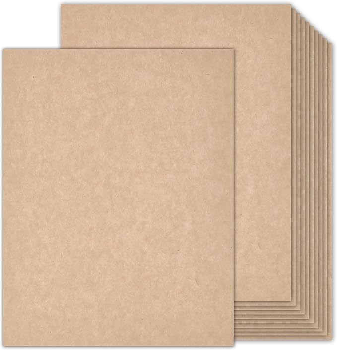 100 Sheets Parchment Cardstock 8.5 x 11 Textured Printer Paper, Goefun 90lb Tan Card Stock Printer Paper for Scrapbooking, Cardmaking, Invitations and Crafts