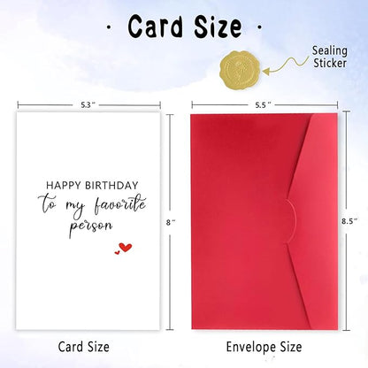 Funny Birthday Card for Men Women, Happy Husband Boyfriend Birthday Card,To My Favourite Person, Girlfriend Wife Birthday Card Gifts, Anniversary Card for Him Her