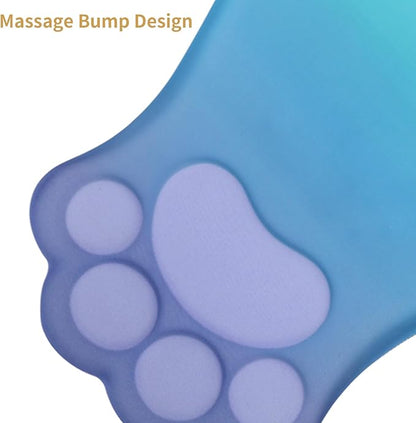 Ergonomic Mouse Pad with Wrist Rest,Cute Cat Paw Mousepad Wrist Support,Comfortable Massage Design Computer Pain Relief Mouse Pad with Non-Slip PU Base for Desk Laptop Gaming,Purple&Green