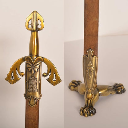 Metal Stainless Steel Sword Letter Opener with Stand,Medieval Vintage Gold Handle,Mini Sword,Lightweight Hand Envelope Slitter,Special Gift