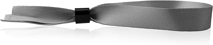 100 WristCo Cloth Event Wristbands - Silver Fabric Bracelets Wrist Bands for Concerts Festival Admission Party 13 ½” x ½”