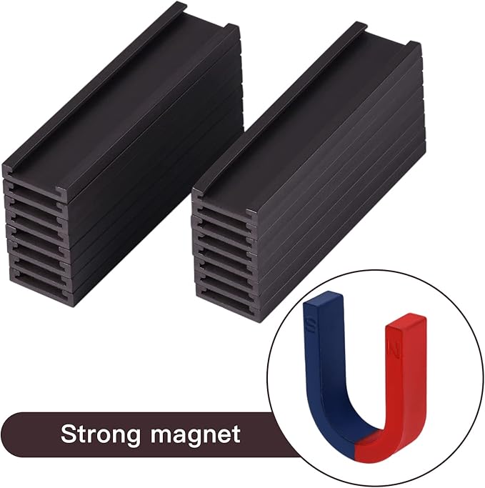 Eeoyu Magnetic Label Holders with Magnets Magnetic Data Card Holders with Clear Plastic Protectors for Metal Shelf, Whiteboard, Set of 30 (0.5 x 3 Inch)