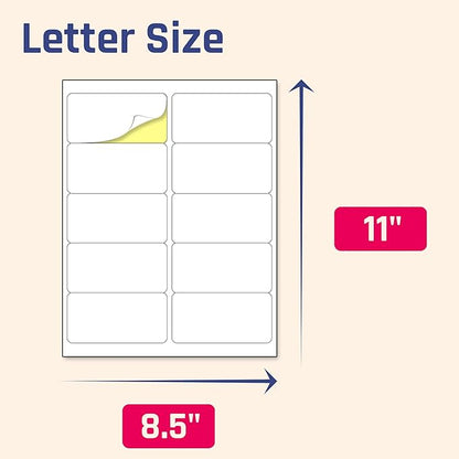 (2" x 4") 30 Sheets, Printable White Sticker Labels, Laser/Inkjet Printing - Matte, 10 per Page
