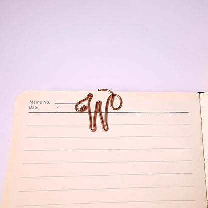 Personalized Initial Copper Bookmark, Set of 5, Handmade Copper Gift for Her, Him, Couple on Birthday, Wedding Anniversary, Alphabet Bookmark (W)