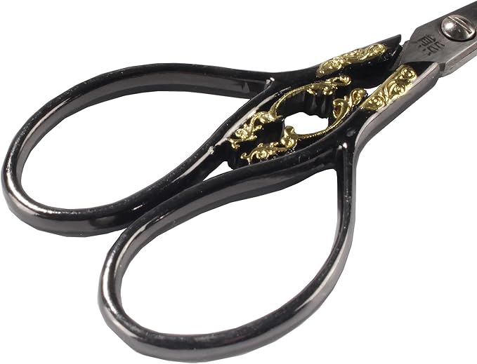 JubileeYarn Scrollwork Embroidery Craft Scissors - Black - 3 Scissors