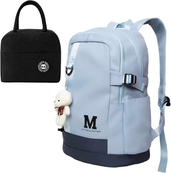 Boys and Girls Insulated Lunch Bag Set Backpack, Youth School Backpack, Children's Backpack, Laptop Backpack (blue)