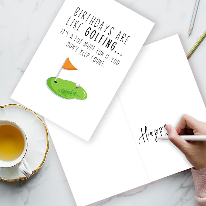 Funny Golf Birthday Card for Men Women,Happy Birthday Gift for Golfer,Golf Birthday Card for Husband Boyfriend Dad Brother boss