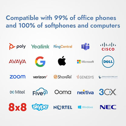 Leitner LH575 2-in-1 Wireless Office Headset with Mic - Computer & Telephone Headset (DECT Headset, not Bluetooth) - 5 Year Warranty - Phone Headsets for Office Phones