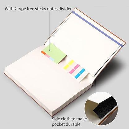 AHGXG College Ruled Notebook A4-320 Pages Large Journal 8.5''×11'', Thick Notebooks for Note Taking, 100gsm Thick Paper, Leather Softcover, for Women Men - Purple