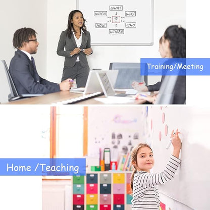 DEVELOP Magnetic Dry Erase White Board 24x36 Inch, Aluminum Frame Wall-Mounted Whiteboard with Detachable Marker Tray & Magnetic Surface for Home Office Classroom Kitchen Memo